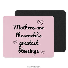 Mothers Day Mouse Pad, Greatest Blessings, Pink Mousepad, Gift for Mom, Cute Desk Accessory, Office Decor, Motivational Mouse Pad - Tawshia