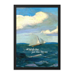 Sailboat Wall Art, Nautical Print, Ocean Painting, Wild and Free, Coastal Decor, Seascape Art, Maritime Art, Boat Art, Sea Lover Gift - Tawshia