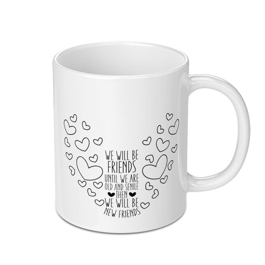 Friends Forever Mug, Cute Friendship Gift, Heart Mug, Best Friend Mug, Gift for Bestie, Old Friends Mug, Funny Mug, Coffee Mug - Tawshia