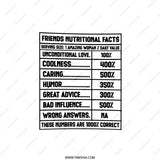 Best Friend Nutritional Facts Pillow, Friendship Gift, Amazing Woman, Funny Friend Quote, Gift for Friend, Decorative Throw Pillow - Tawshia