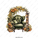 Autumn Reading Nook Tote, Cozy Fall Vibes, Literary Tote Bag, Book Lover Gift, Thanksgiving Harvest, Seasonal Tote, Library Card Tote - Tawshia