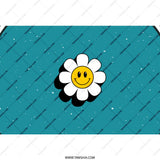 Smiley Face Tumbler, Retro Flower Tumbler, Positive Vibes, Cute Tumbler, Trendy Tumbler, Gift for Her, Stainless Steel Tumbler, Blue Tumbler - Tawshia