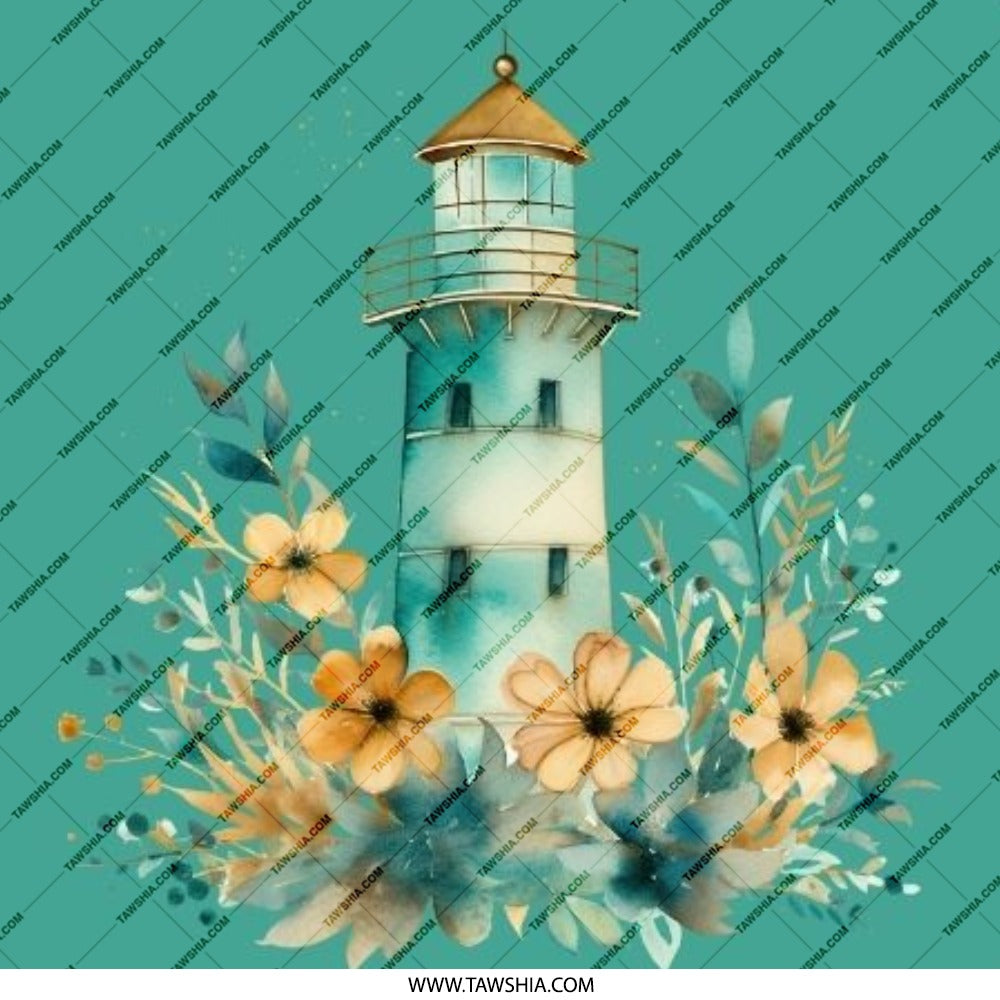 Floral Lighthouse Pinback Button, Coastal Decor Button, Beach Lover Gift, Nautical Button, Decorative Badge, Unique Buttons, Badge - Tawshia