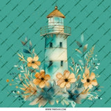 Floral Lighthouse Pinback Button, Coastal Decor Button, Beach Lover Gift, Nautical Button, Decorative Badge, Unique Buttons, Badge - Tawshia