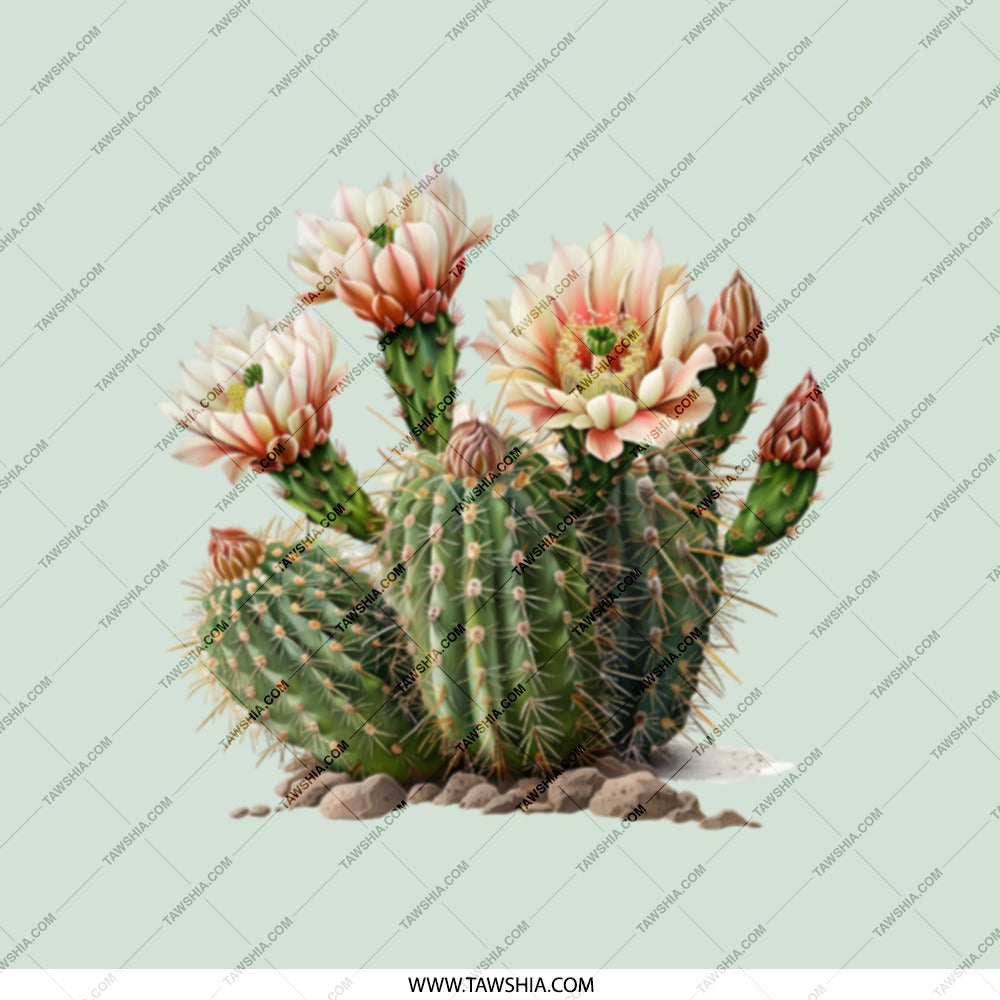 Cactus Flower Pocket Mirror, Floral Compact Mirror, Botanical Gift, Succulent Art Mirror, Pretty Purse Mirror, Nature Lover Gift - Tawshia
