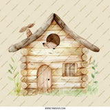 Hedgehog in Log Cabin Pinback Button, Cute Animal Badge, Whimsical Art, Woodland Creature Button, Unique Gift, Animal Lover Pin - Tawshia