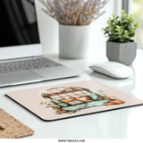Cozy Reading Nook Mouse Pad, Pumpkin Fall Autumn Season Mousepad, Book Lover Gift, Watercolor Window Seat Desk Accessories - Tawshia
