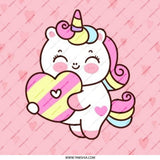 Cute Unicorn Pinback Button, Kawaii Unicorn Badge, Pink Heart, Magical Unicorn, Gift Idea, Trendy Accessories, Backpack Decor - Tawshia