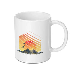 Colorful Sunset with Birds Design Mug product type