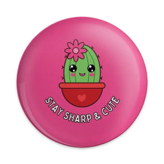 Stay Sharp Cute Cactus Pinback Button, Kawaii Plant Badge, Funny Sarcastic Gift, Desert Plant Lover Accessories, Cute Button - Tawshia