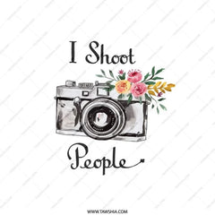 I Shoot People Pillow, Photographer Gift, Camera Pillow, Floral Design Pillow, Home Decor Pillow, Decorative Throw Pillow - Tawshia