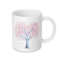 Heart Tree Mug, Love Tree Gift, Valentines Gift, Romantic Mug, Heart Mug, Anniversary Mug, Unique Coffee Mug, Watercolor Mug - Tawshia