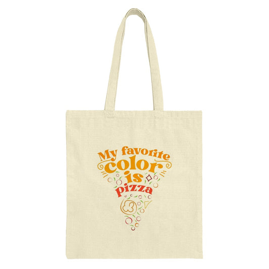 Pizza Tote Bag, Funny Foodie Gift, My Favorite Color is Pizza, Gift for Pizza Lover, Reusable Grocery Bag, Quirky Tote, Shopping Bag - Tawshia