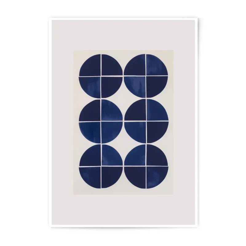 Navy Blue Circle Photographic Print, Geometric Art Print, Modern Wall Decor, Home Art Print, Abstract Circle Art - Tawshia