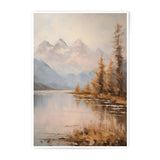 Mountain Lake Photographic Print, Calm Landscape Art, Mountain Range Reflection Print, Nature Artwork, Home Decor, Wall Art - Tawshia
