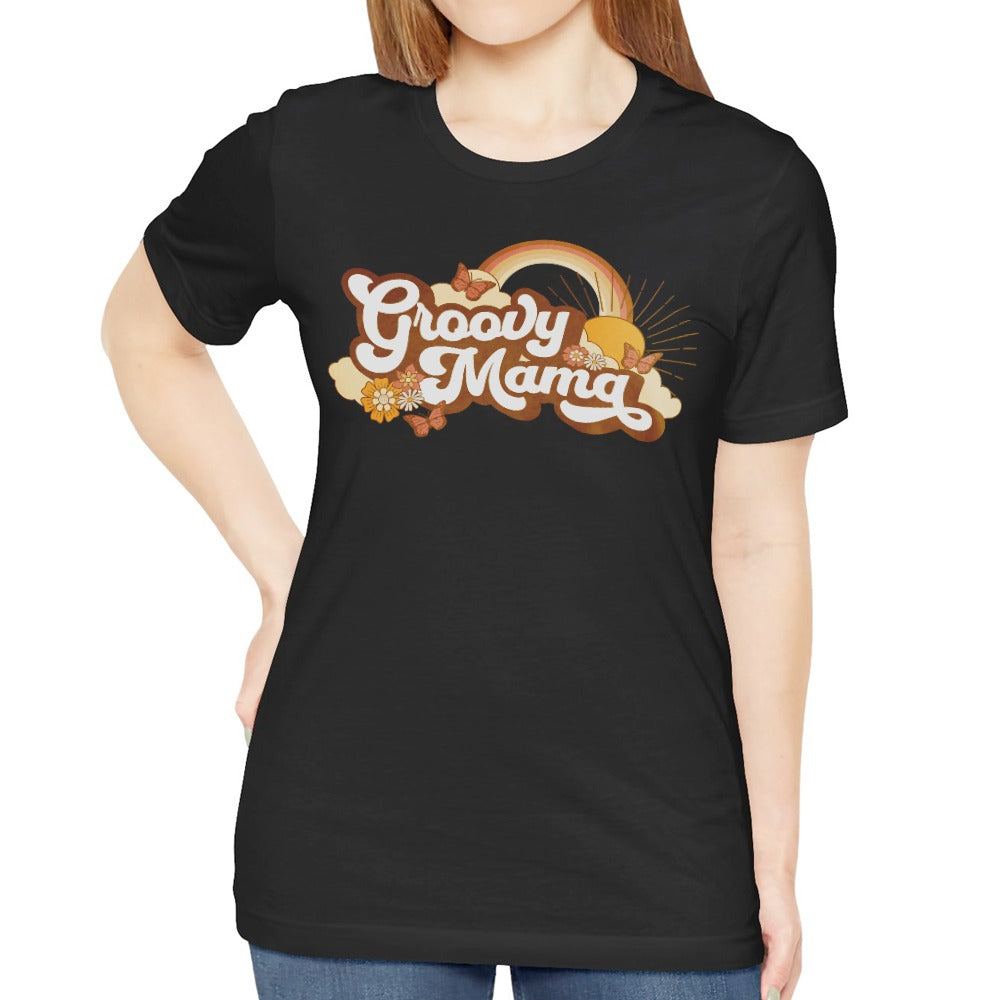 Groovy Mama Rainbow and Flowers Graphic Tee product