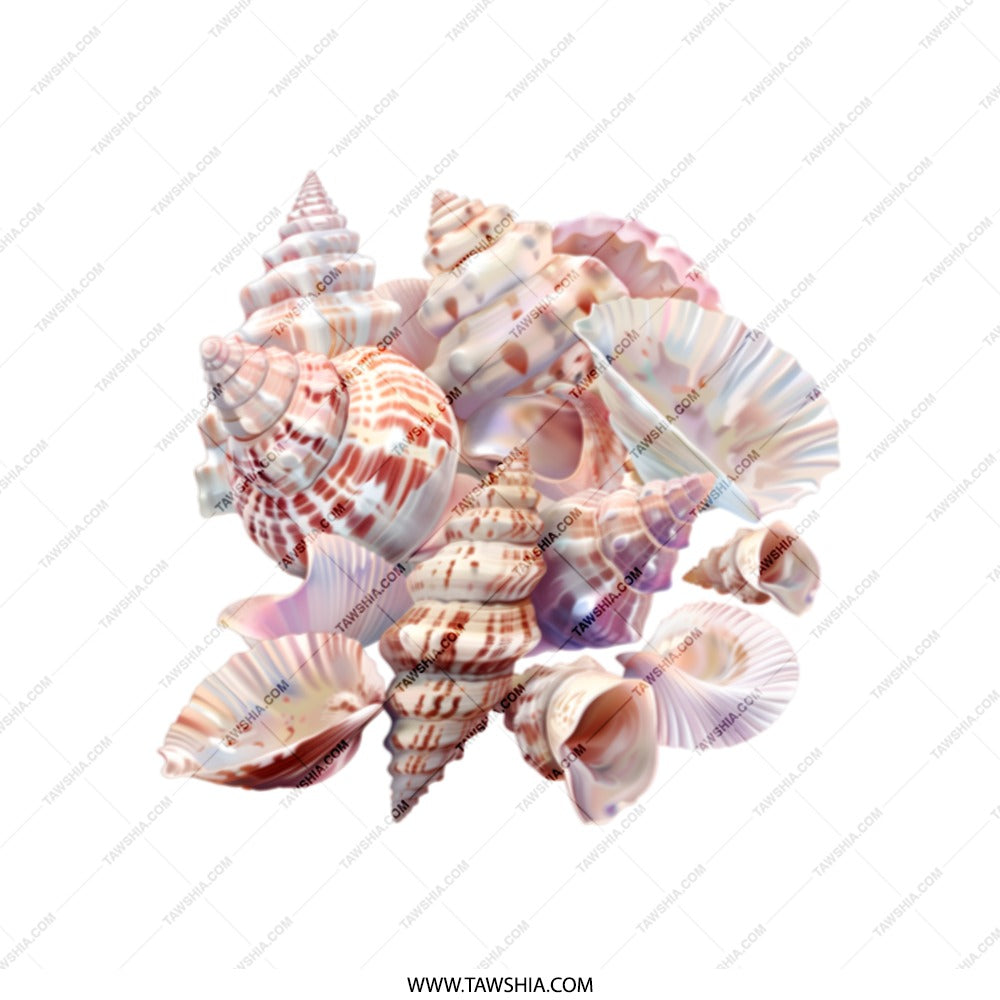 Seashells Tote Bag, Beach Tote, Ocean Lover Gift, Coastal Decor Bag, Shell Art Bag, Nature Tote, Seashell Graphic Tote - Tawshia