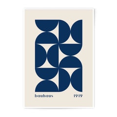 Bauhaus Art Photographic Print, Geometric Abstract Wall Art, Modern Home Decor, 1919 Navy Blue Circles, Trendy Wall Decor - Tawshia