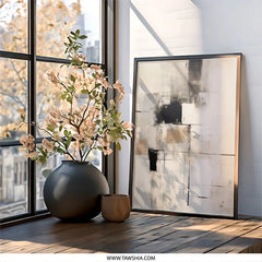 Abstract Wall Art, Neutral Tones Artwork, Modern Art Print, Geometric Wall Decor, Contemporary Art, Home Decor Wall Art - Tawshia