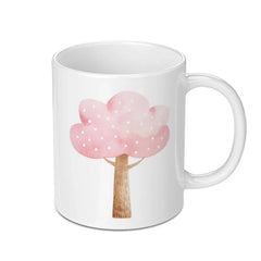 Pink Tree Mug, Watercolor Tree Art, Cute Tree Design, Unique Coffee Mug, Tea Cup, Gift Idea, Decorative Mug, Whimsical Tree Mug - Tawshia