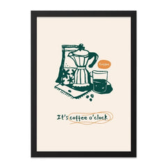 Coffee Time Wall Art, Kitchen Decor Print, Coffee Lover Gift, Moka Pot Poster, Coffee Oclock Artwork, Cafe Wall Decor - Tawshia