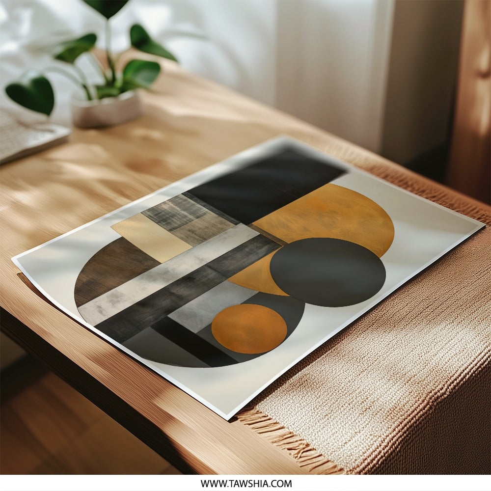 Abstract Art Photographic Print, Geometric Shapes Wall Decor, Modern Home Art, Circle Rectangle Art Print, Contemporary Wall Hanging - Tawshia