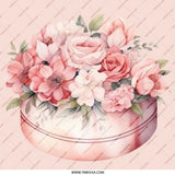 Floral Pinback Button, Pink Roses Button, Flower Bouquet Pin, Cute Floral Button, Decorative Pin, Floral Design Pinback Button - Tawshia
