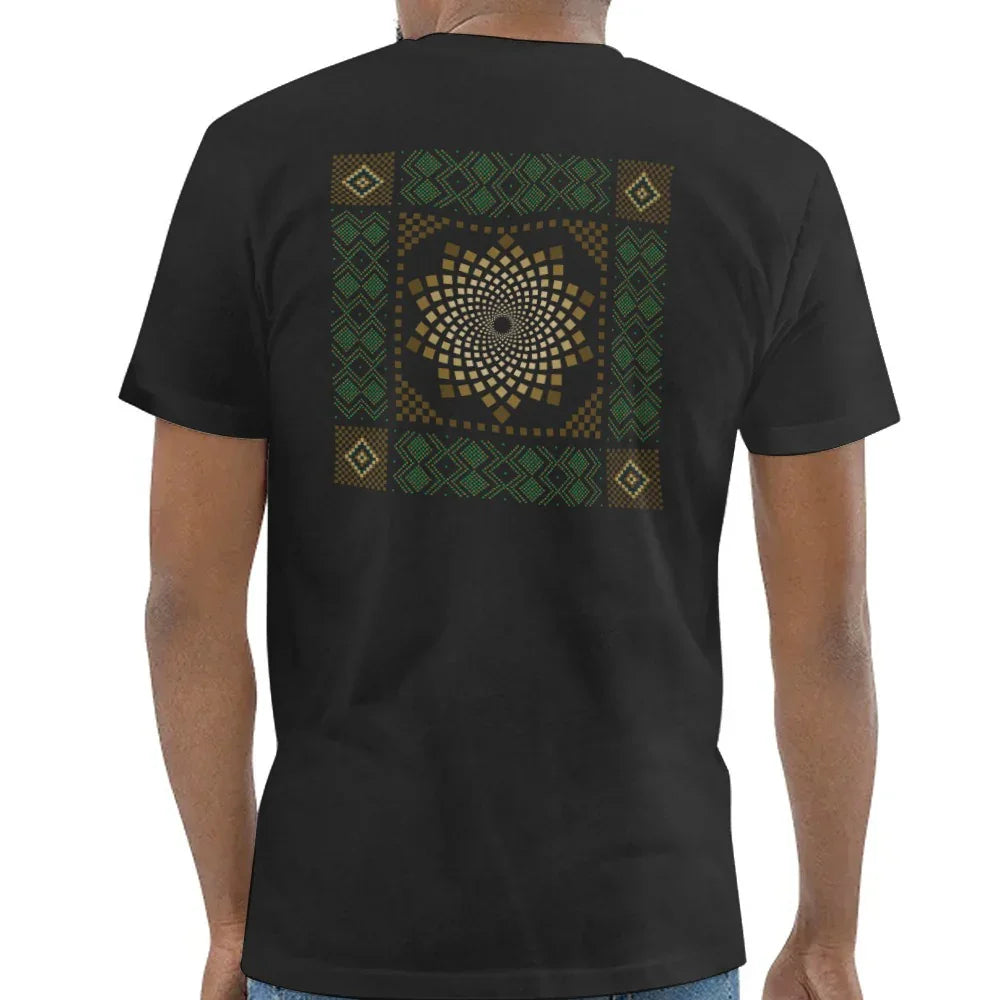 Geometric Pattern Black T-shirt for Men Design Product Type