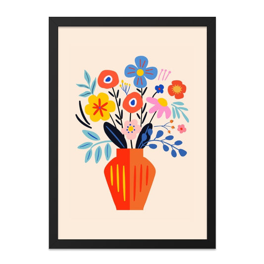 Colorful Flower Bouquet Wall Art, Floral Illustration Print, Modern Home Decor, Bright Botanical Art Print, Trendy Wall Decor - Tawshia