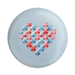 Checkered Hearts Pinback Button, Love and Affection Button, Cute Heart Pin, Decorative Button, Heart Symbol Pinback Buttons - Tawshia