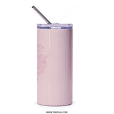 Pink Rose Tumbler, Floral Tumbler, Botanical Tumbler, Garden Rose, Flower Lover Gift, Watercolor Tumbler, Aesthetic Tumbler, Stylish - Tawshia