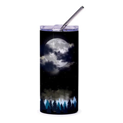 Moonlit Night Forest Design Tumbler Product