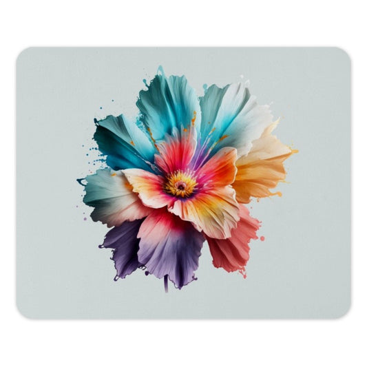 Watercolor Flower Mouse Pad, Floral Computer Accessory, Colorful Desk Decor, Abstract Art Mousepad, Floral Office Gift, Unique Mousepad - Tawshia