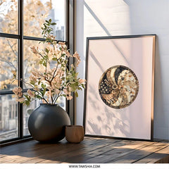 Quilted Floral Wall Art, Abstract Pattern Art, Decorative Circle Print, Unique Home Decor, Modern Wall Decor - Tawshia