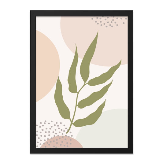 Botanical Wall Art, Abstract Leaves Art, Modern Art Print, Minimalist Decor, Geometric Art, Neutral Wall Decor, Home Decor, Framed Art - Tawshia