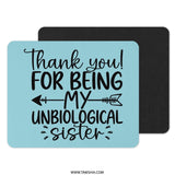 Unbiological Sister Mouse Pad, Sister Gift, Best Friend Mousepad, Friendship Gift, Funny Sister Mousepad, Sister Birthday Gift Idea - Tawshia