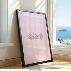 Roses Are A Girl's Best Friend Wall Art, Pink Rose Flower Print, Floral Wall Decor, Girly Room Decor, Trendy Home Decor, Gift for Her - Tawshia