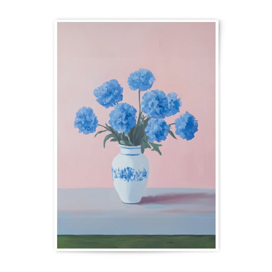 Blue Flower Photographic Print, Still Life Art Print, Floral Vase Print, Modern Wall Decor, Home Decor - Tawshia