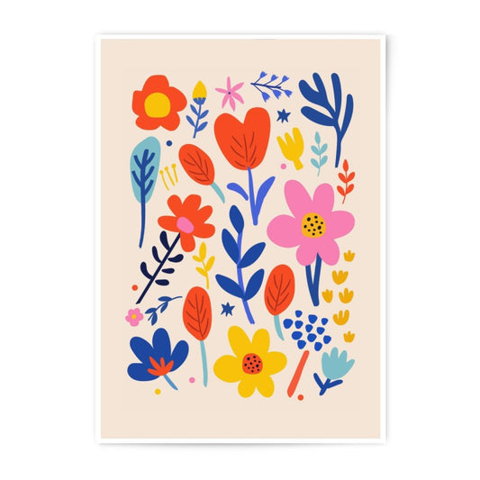 Floral Photographic Print, Colorful Flower Art, Modern Botanical Wall Decor, Playful Floral Print, Home Decor, Flower Illustration, Gift - Tawshia