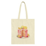 Lemon Cake Tote Bag, Cute Foodie Gift, Watercolor Dessert Bag, Stylish Grocery Tote, Unique Birthday Gift, Baker Gift Idea - Tawshia
