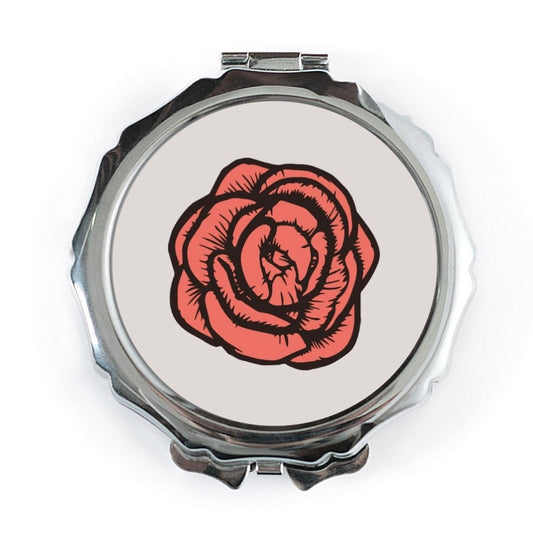 Rose Pocket Mirror, Floral Gift, Compact Mirror, Makeup Mirror, Handbag Mirror, Travel Mirror, Aesthetic Mirror, Elegant Mirror - Tawshia
