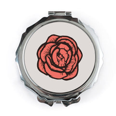 Rose Pocket Mirror, Floral Gift, Compact Mirror, Makeup Mirror, Handbag Mirror, Travel Mirror, Aesthetic Mirror, Elegant Mirror - Tawshia