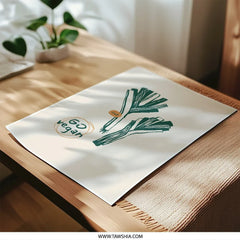 Leek Photographic Print, Go Vegan Wall Art, Vegetable Print, Kitchen Decor, Minimalist Art Print, Green Foodie Gift, Modern Home Decor - Tawshia