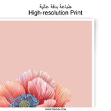 Poppy Flower Photographic Print, Floral Wall Art, Elegant Home Decor, Botanical Print, Pearl Adorned Flower, Peach Print, Chic Art Print - Tawshia
