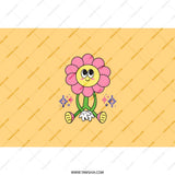Retro Flower Power Tumbler, Cute Floral Character, Smiling Face Tumbler, Groovy Aesthetic, 70s Style Design, Funky Vibes Tumbler - Tawshia