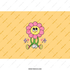 Retro Flower Power Tumbler, Cute Floral Character, Smiling Face Tumbler, Groovy Aesthetic, 70s Style Design, Funky Vibes Tumbler - Tawshia