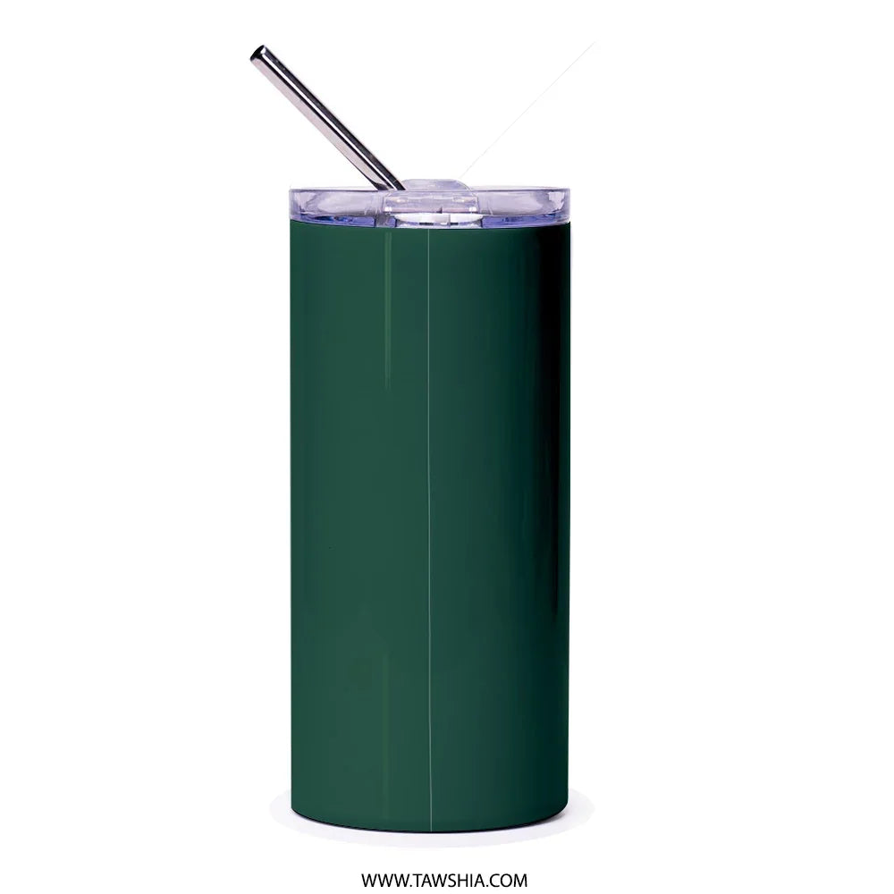 Stylish Dark Green Insulated Tumbler With Straw product type