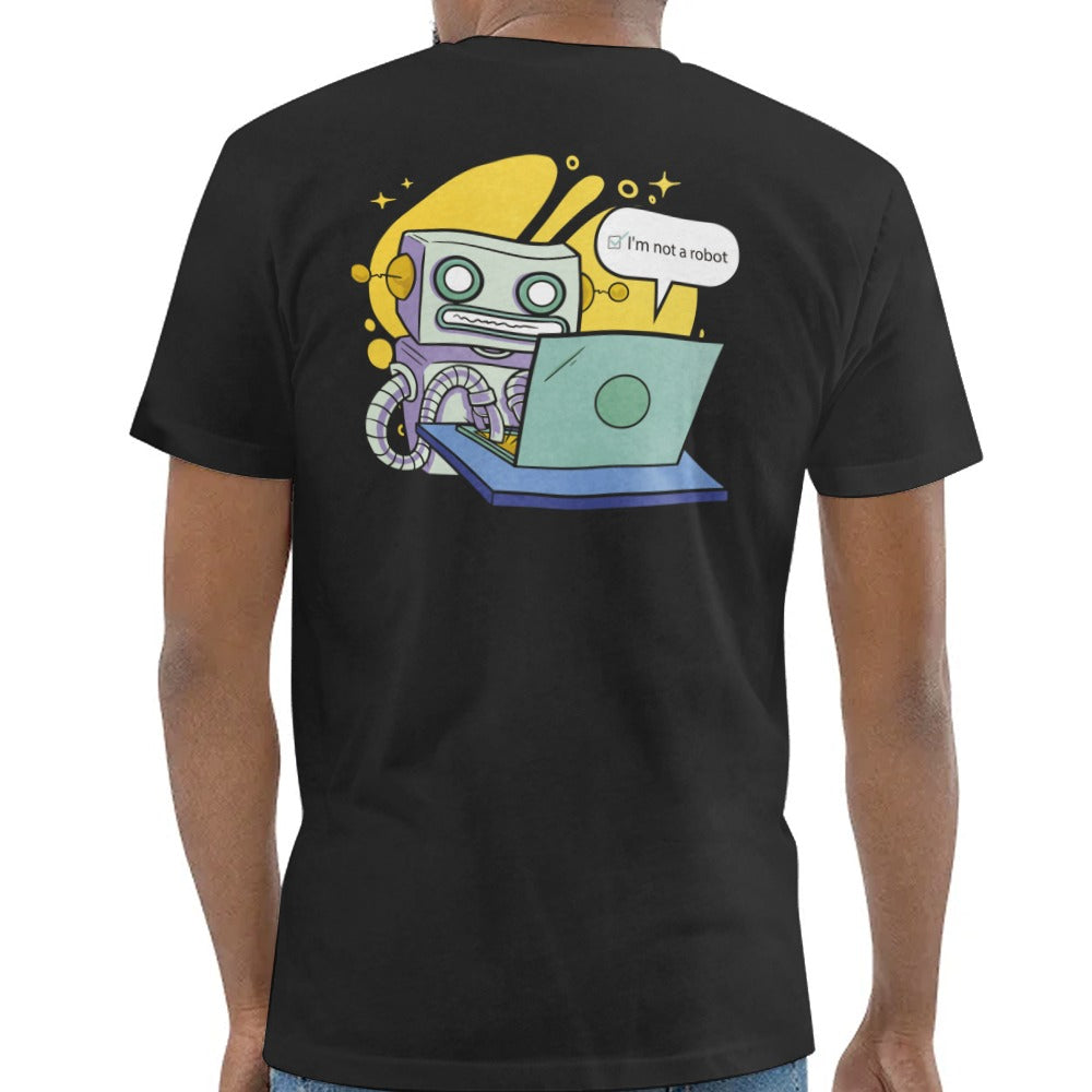 Funny Robot with Laptop Graphic T-shirt product