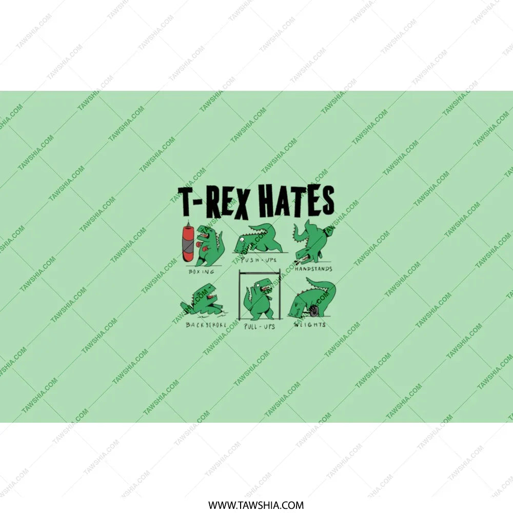 Funny T-Rex Hates Exercise Dinosaur Graphic T-shirt product