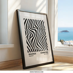 Bauhaus Exhibition Wall Art, Op Art Print, Abstract Art, Modern Art Poster, Black and White Art, July 19 1923, Frankfurt Art - Tawshia